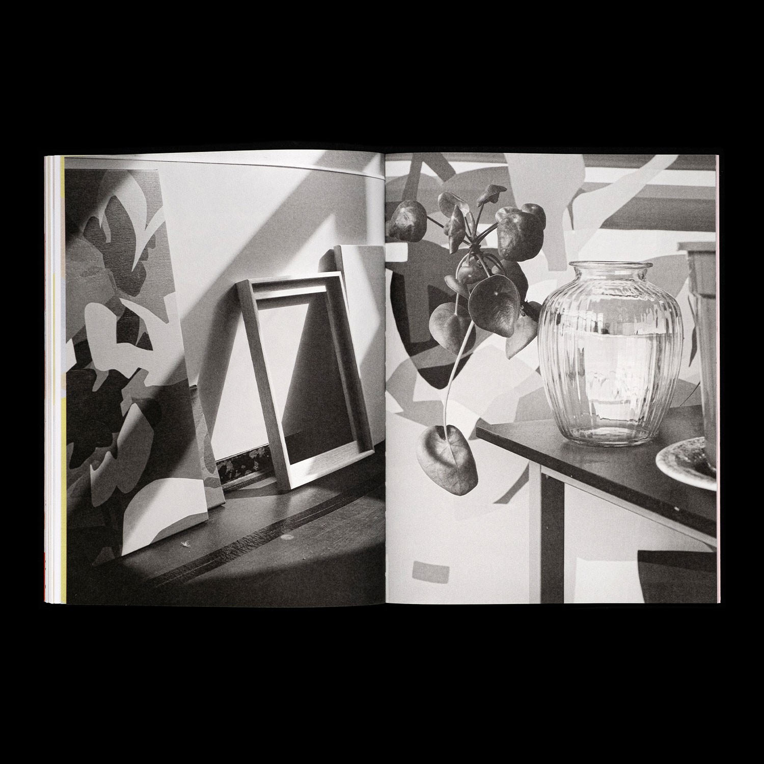 spread with two photos of Liesbeth Piena's studio