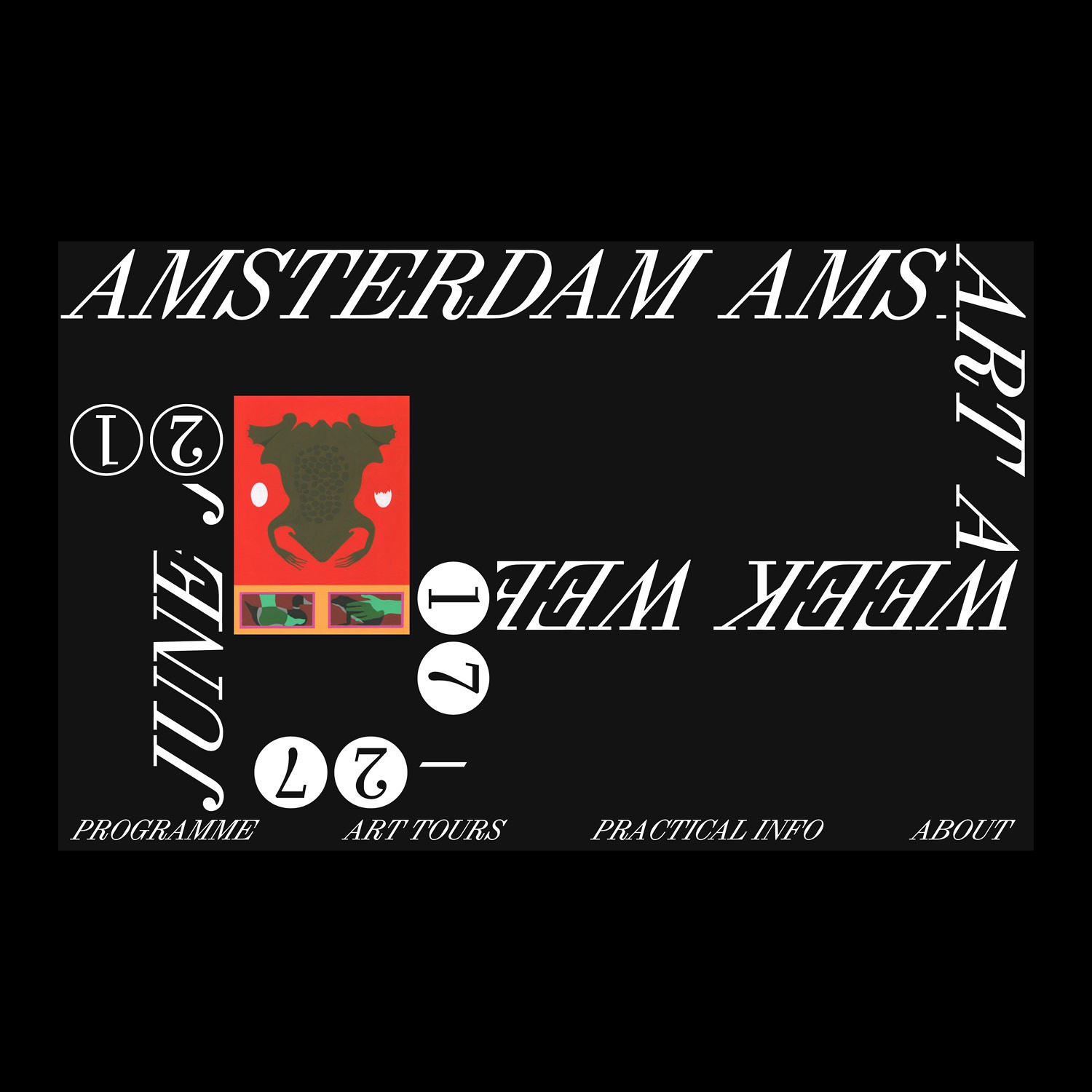 start screen with animated text