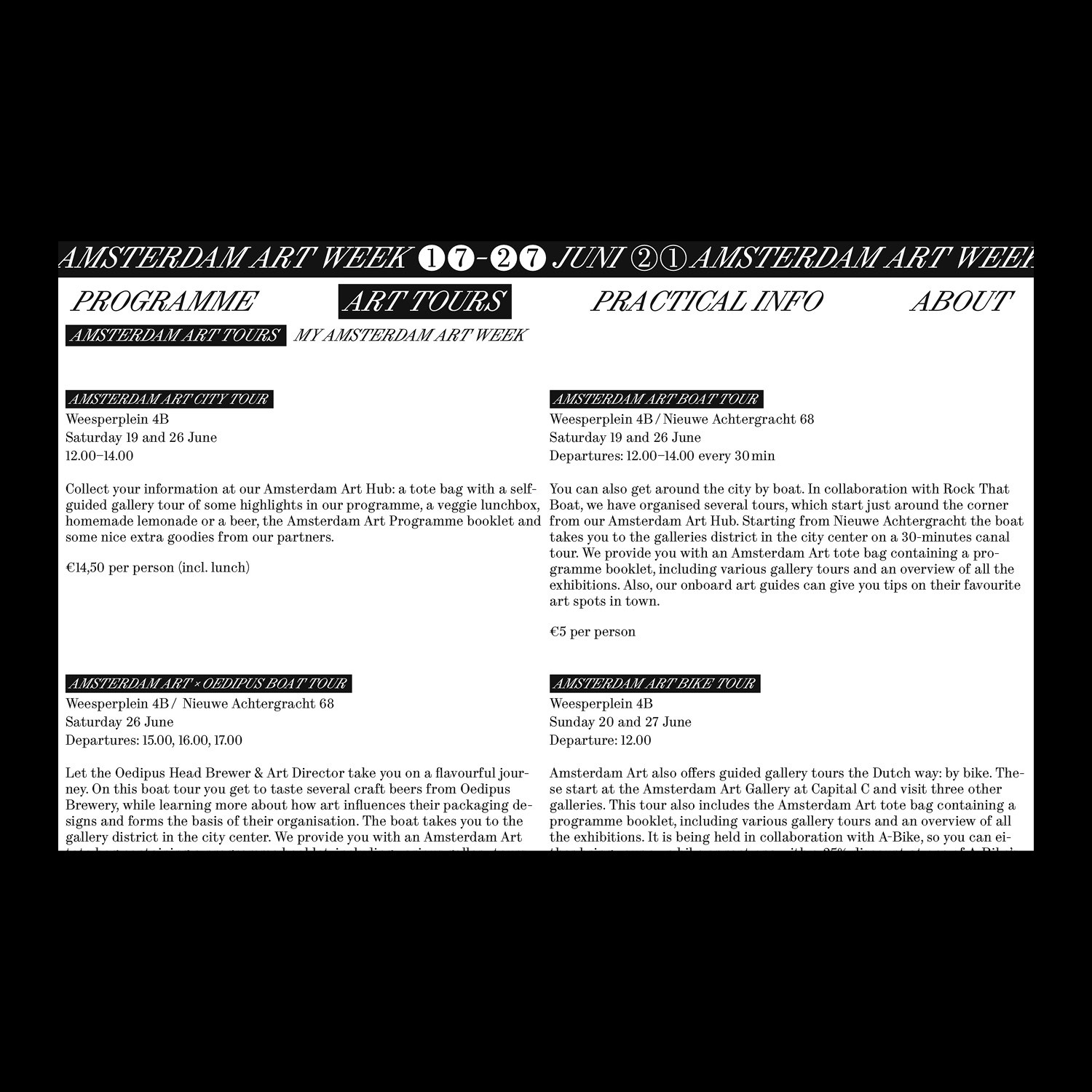 overview of art tours