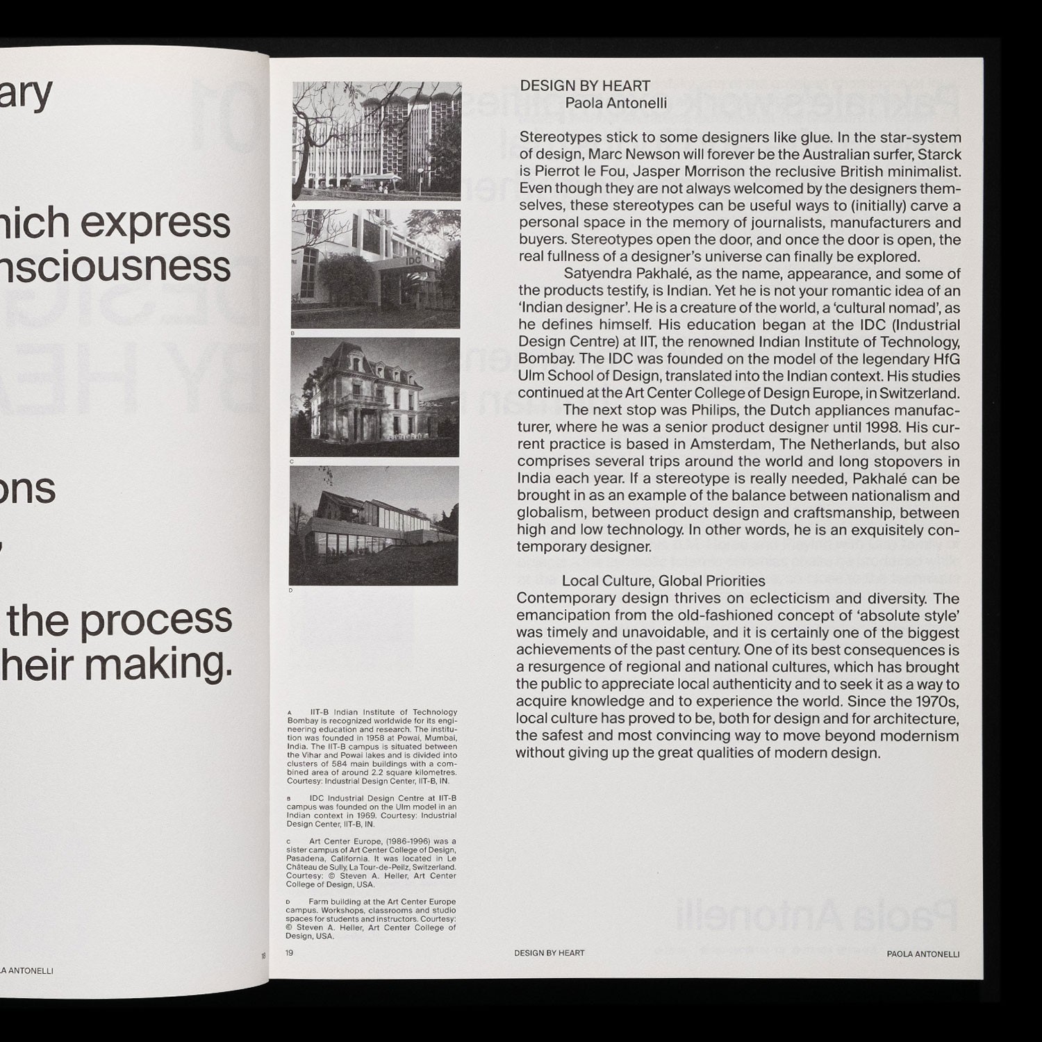 spread with text, images, footnotes and a quote