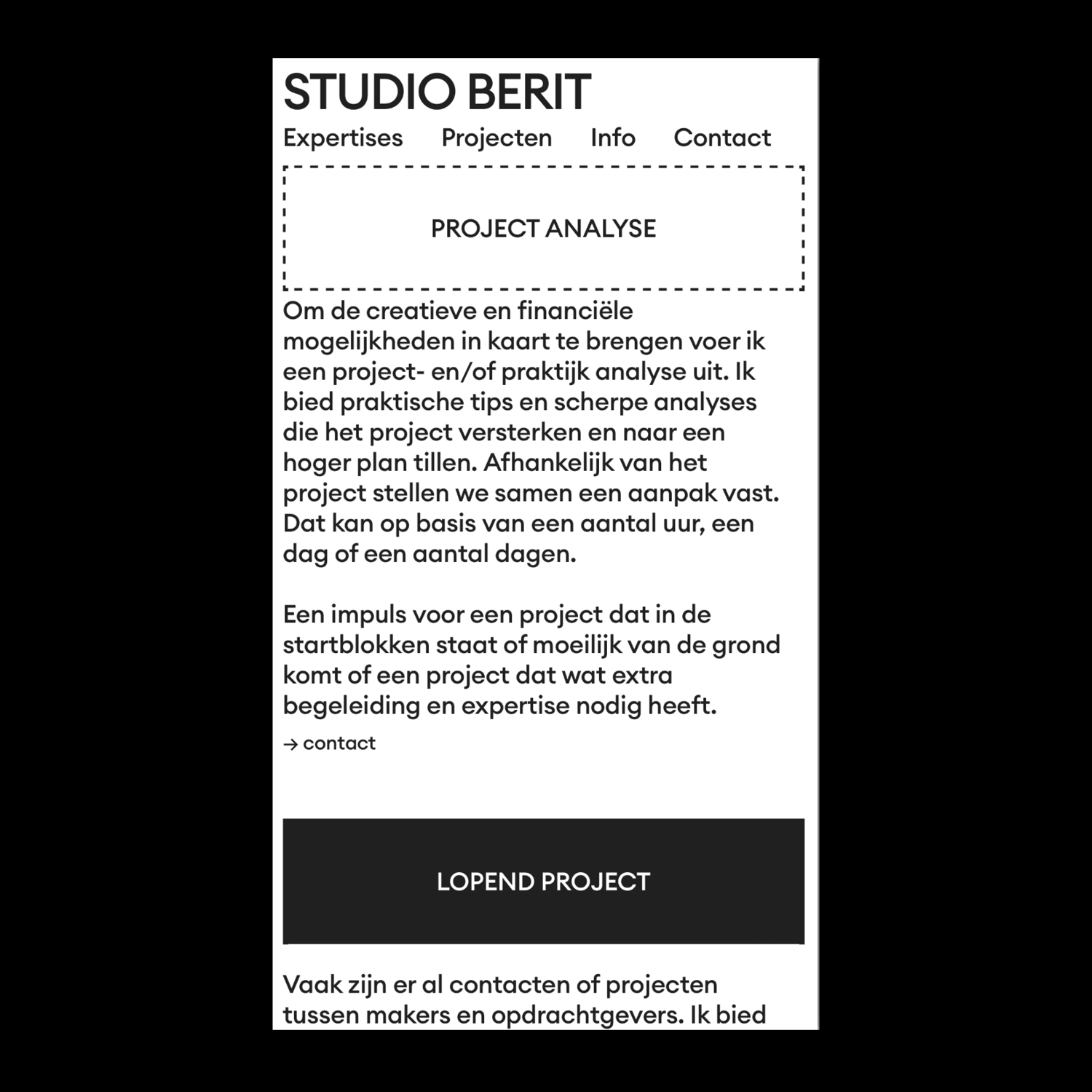 mobile version of services with dotted outline
