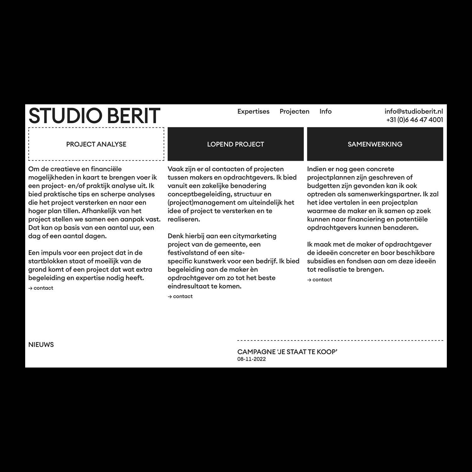 overview of services with dotted outlines