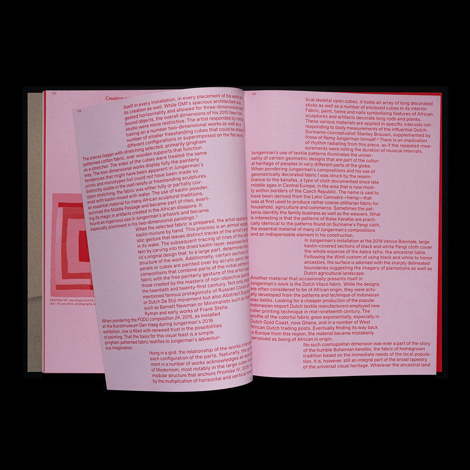 spread with text on red paper