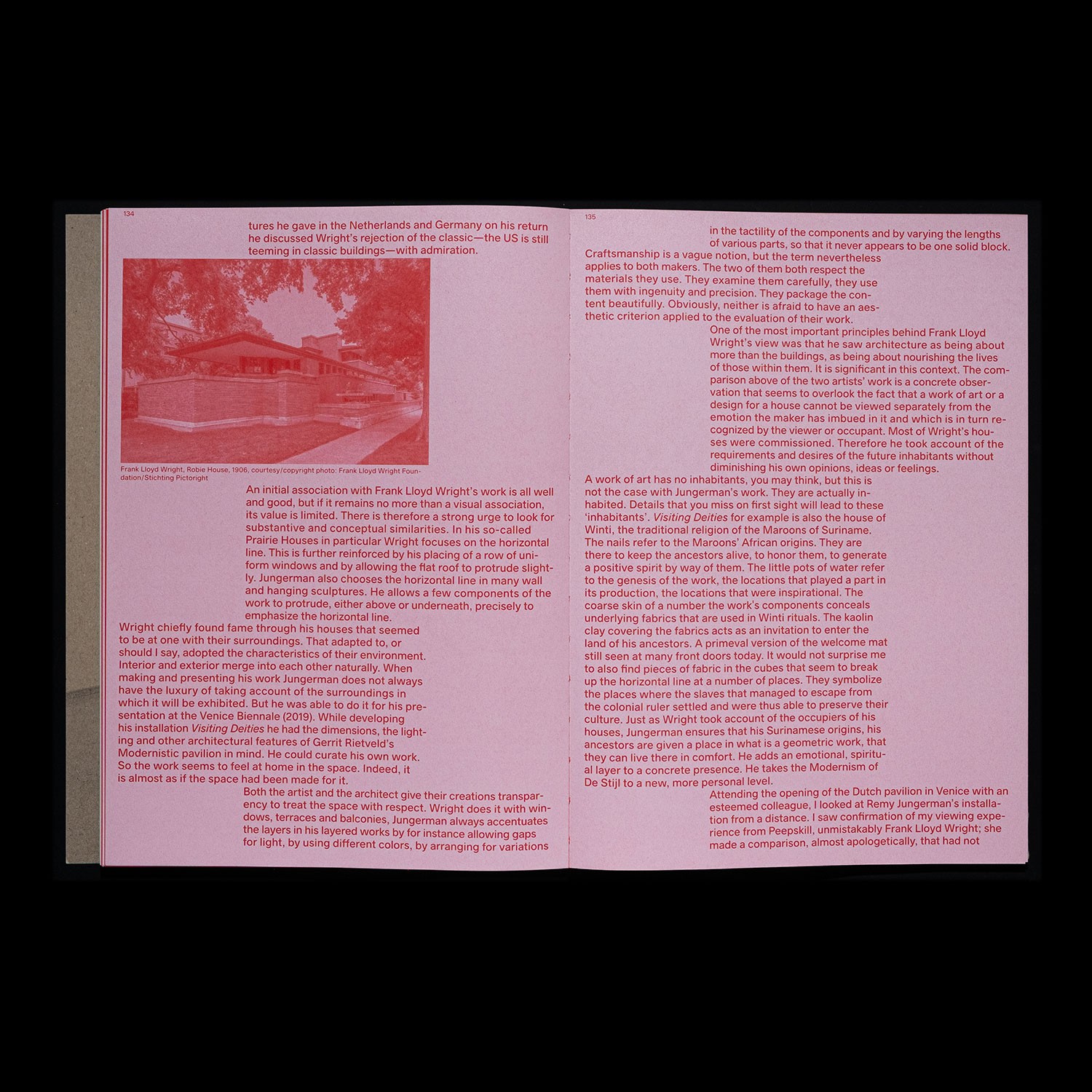 spread with text on red paper