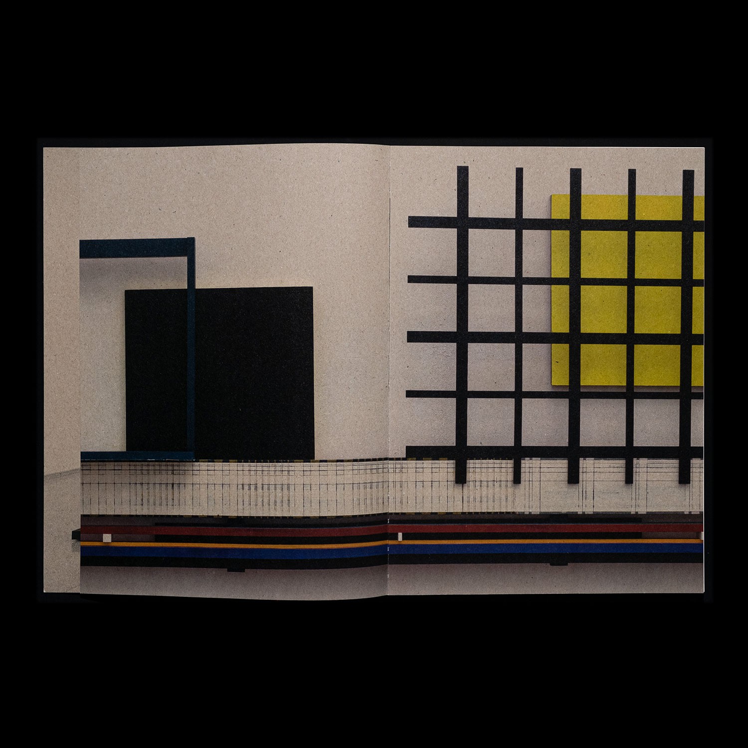 spread with a detail of one of Jungerman's artworks